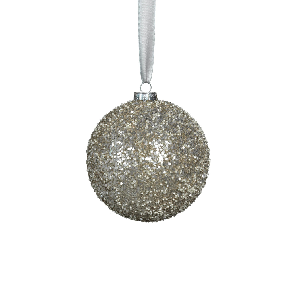 Crystal Flurry Glass Ball Ornamen